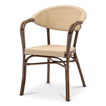 Monaco chair, Brow/Nature texteline