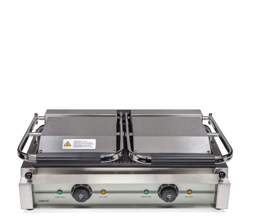 Contact grill double, ribbed
