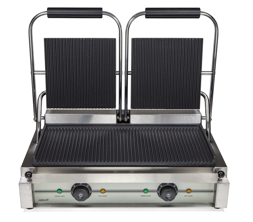 Contact grill double, ribbed