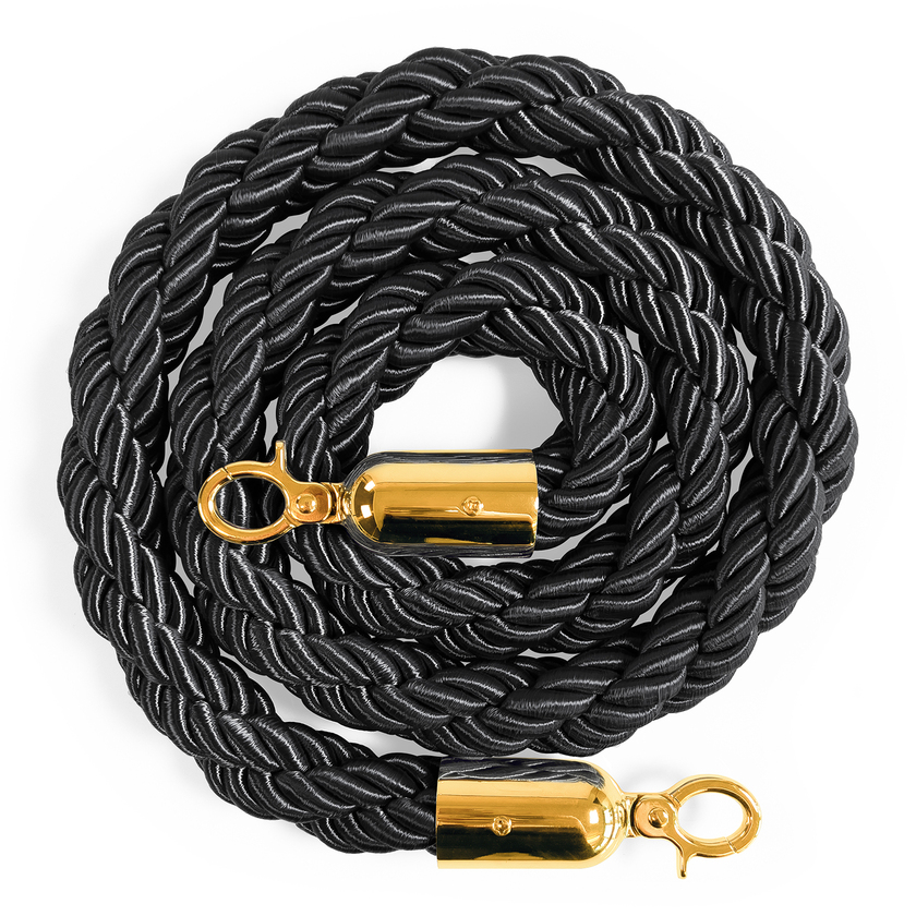 Braided Barrier Rope, Black/gold