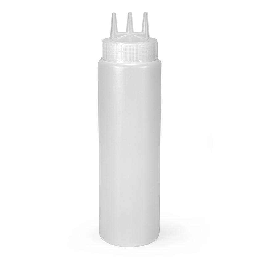 Squeeze bottle 3-hole 0,68 L transparent