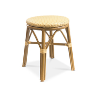 Stool low Paris, Creme fiberrattan