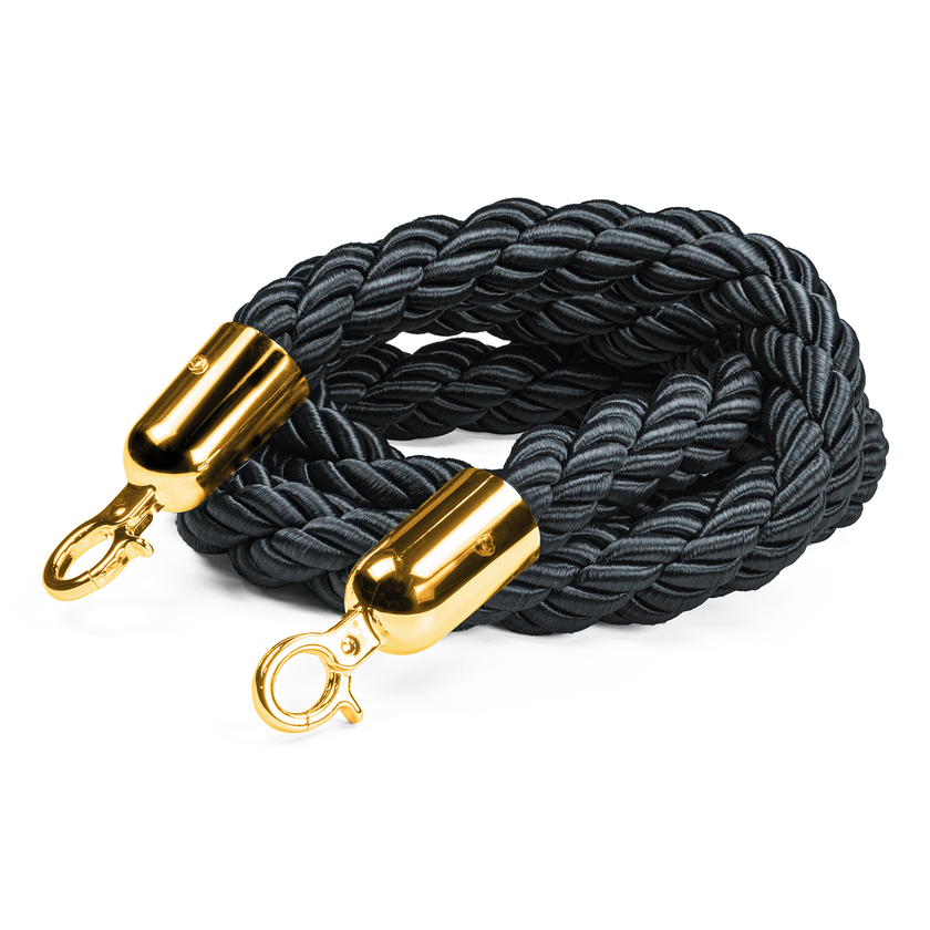 Braided Barrier Rope, Black/gold