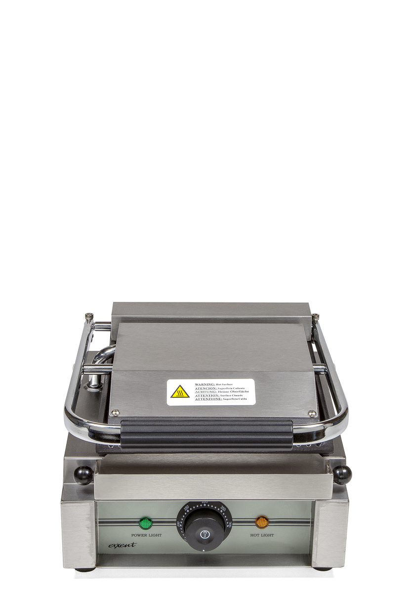Contact grill single, ribbed